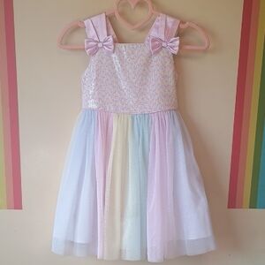 Jona Michelle Girl's Pastel Rainbow Dress